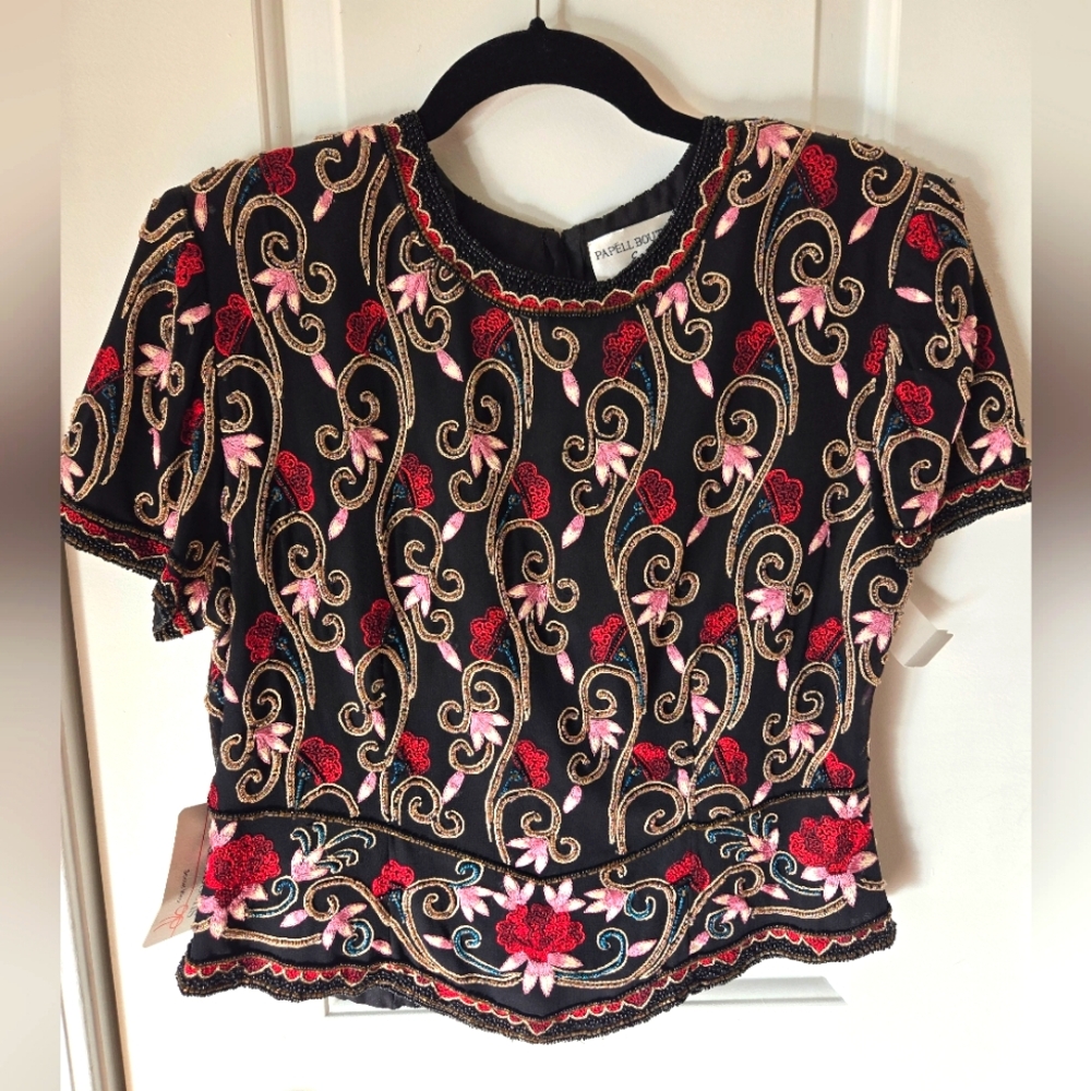 Vintage Papéll Boutique Evening Beaded Top